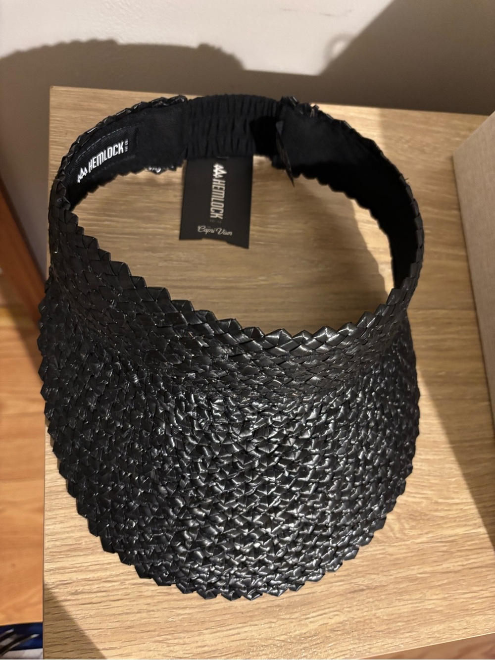 NWT Black Woven Sun Visor by Hemlock - Women's Summer Hat